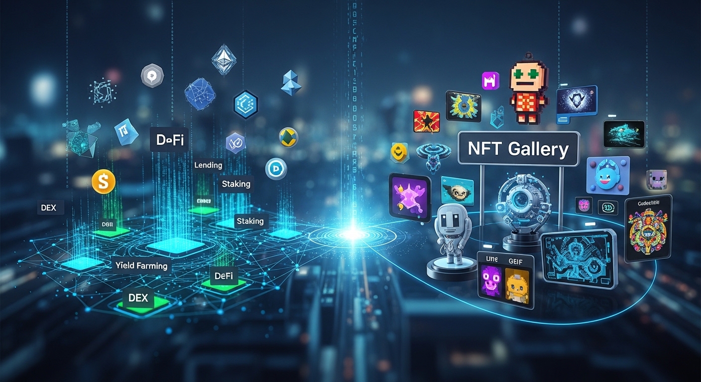 decentralized finance and non-fungible token sectors